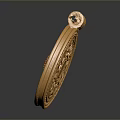 Golden Round Pendant Featuring Exquisite Decorative Sunflower Pattern Design in Fashion Accessories