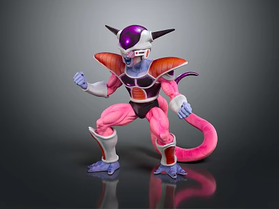 Frieza Character From Dragon Ball With Purple Horns And Pink Body 3d model