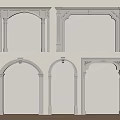 Various White Arched Decorative Frames With Carved Patterns And Classic Details 3d model