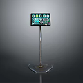 Electronic Control Column With Display Screen Circular Indicator Lights Graphical Interface And Square Base