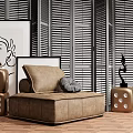 Modern Single Sofa Coffee Table Combination Casual Sofa 3d model