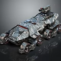 Armored Military Vehicle With Camouflage Exterior Multi Wheel Structure And Roof Mounted Weapon System
