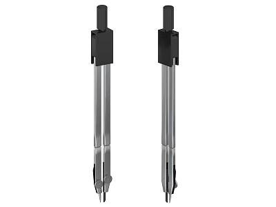Two Industrial Metal Probes With Black Top And Stainless Steel Shafts 3d model