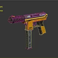 Tactical Yellow And Black Gun With Modern Design Barrel Grip And Magazine