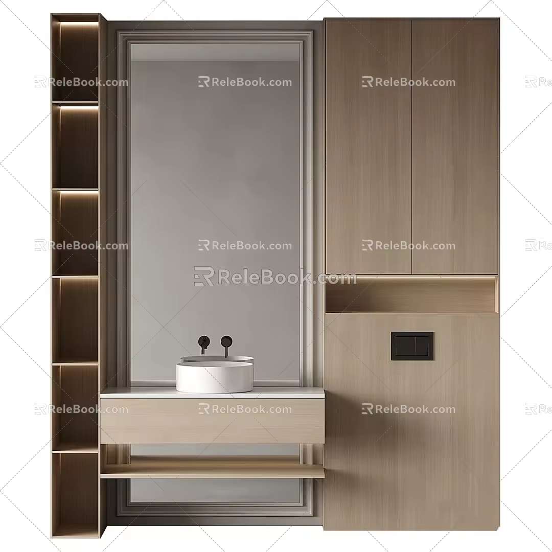 Modern sink mixer button sink forming rack 3d model