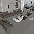 Modern sofa coffee table combination 3d model