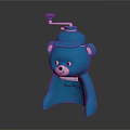 Blue Bear Shaped Manual Kitchen Grinder Appliance With Cute Design Handle 3d model
