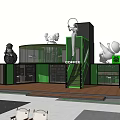 modern container catering building 3d model