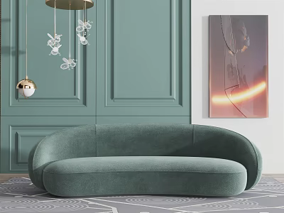 Modern Multiplayer Sofa Sofa Bee Chandelier Hanging Picture Combination 3d model