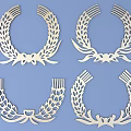 Four White Hollow Out Laurel Wreath Wall Decor For Home Interior Decoration