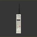 Vintage Mobile Phone White Body With Antenna Numeric Keypad Classic Design