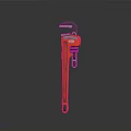 Red Pipe Wrench Heavy Duty Adjustable Professional Plumbing Tool For Industrial Use