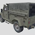 Military Style Green Cargo Truck With Canvas Covered Bed And Rugged Tires
