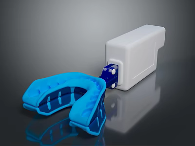 High Quality Hardware Tools Blue Bite Guard with White Protective Storage Box 3d model