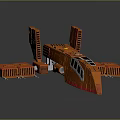 Futuristic Red Cosmic Spaceship With Modular Structure And Detailed Design Elements