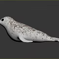 White Seal Figure With Brown Spots And Black Eyes On Smooth Surface