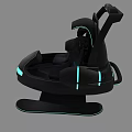 Futuristic Black Suspension Seat With Blue Neon Lights And Two Seats Design