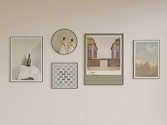 French retro style decorative painting combination 3d model