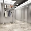 Modern Clothing Store Interior With Mannequins Fashion Racks Displayed Clothes And Marble Floor