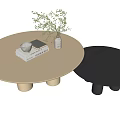 Cream wind coffee table combination 3d model