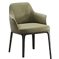 Various Colored Modern Chairs With Leather And Fabric Upholstery And Black Legs