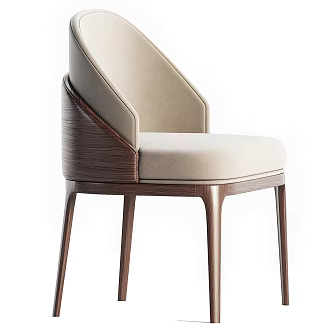 Modern Light Luxury Dining Chair Single Chair 3d model