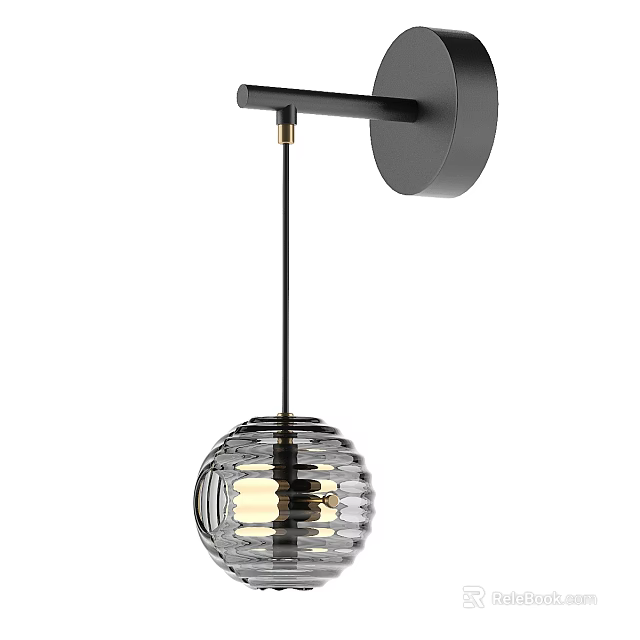 Modern Minimalist Wall Lamp With Glass Globe Shade And Metal Body For Home Decor 3d model 