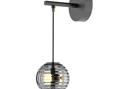 Modern minimalist glass wall lamp wall lamp minimalist wall lamp decorative wall lamp spherical wall lamp bedside wall lamp black wall lamp 3d model