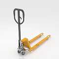 Yellow Manual Pallet Jack With Black Handle And Steel Forks And Wheels