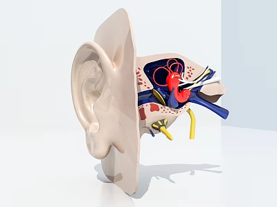 Human Ear Anatomical Structure Detailed Model Showing Inner Components And Parts 3d model Human Ear Anatomical Structure Detailed Model Showing Inner Components And Parts 3d model