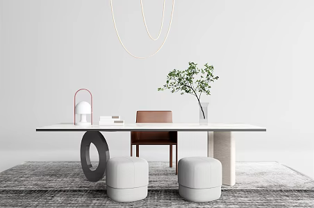 Modern desk chair desk chair combination 3d model