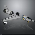 3D Model of Aerospace Spacecraft Components With Wings Fuselage and Engine