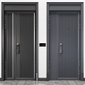 Modern password door 3d model