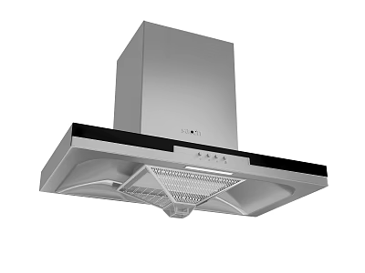 Modern Stainless Steel Range Hood Kitchen Appliance For Home Cooking Area 3d model