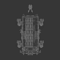Space Cargo Transport Craft Design With Containers On Industrial Cargo Bay And Mechanical Arms