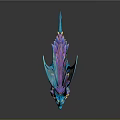 Mythical Blue Dragon Fantasy Game Character With Detailed Wings Purple Gold Accents