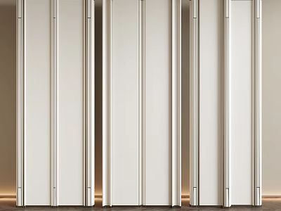 Modern White Wall Panels With Vertical Lines For Interior Design 3d model