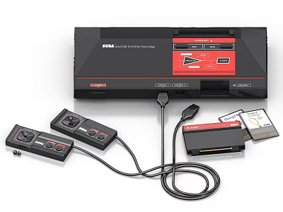 Retro SEGA Genesis Mini Game Console With Controllers Cartridges And Accessories 3d model