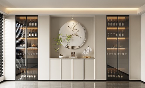 Modern Wine Cabinet Combination Wine Cabinet Decorative Cabinet 3d model