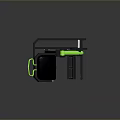 Black and Green Fitness Equipment With Adjustable Seat And Weight Plate