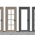 Modern Swing Doors With Glass Panes In Beige And Gray For Interior Design