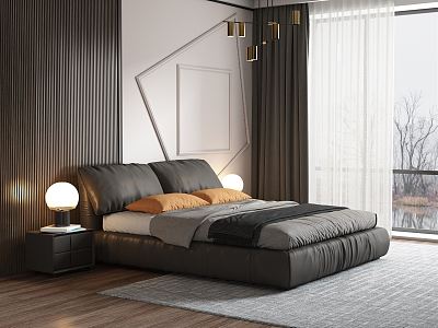 Modern Background Double Bed Italian Double Bed model