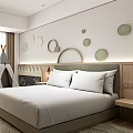 Elegant Modern Hotel Room Interior With King Bed Large Window Area Rug And Wall Decor