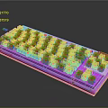 Purple Mechanical Keyboard With Backlit RGB Lighting And Sleek Modern Design