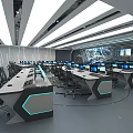 Intelligent Seat Command Center Monitoring Hall Command Hall Console 3d model