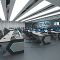 Intelligent Seat Command Center Monitoring Hall Command Hall Console 3d model