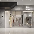 Elegant Shopping Mall Clothing Store Interior With Mannequin Display And Fashion Apparel