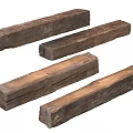 Rustic Wooden Beams With Natural Texture For Home Decor And Construction Projects 3d model