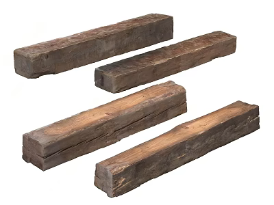 Rustic Wooden Beams With Natural Texture For Home Decor And Construction Projects 3d model