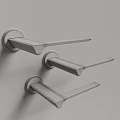 Modern Door Handles in Black Gold and Silver Finishes on Dark Wood Grain Door